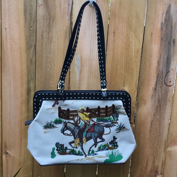 Fun One of a kind  Fashion Shoulder Bag Western Theme Vintage Cowgirl Favorite - Picture 4 of 16